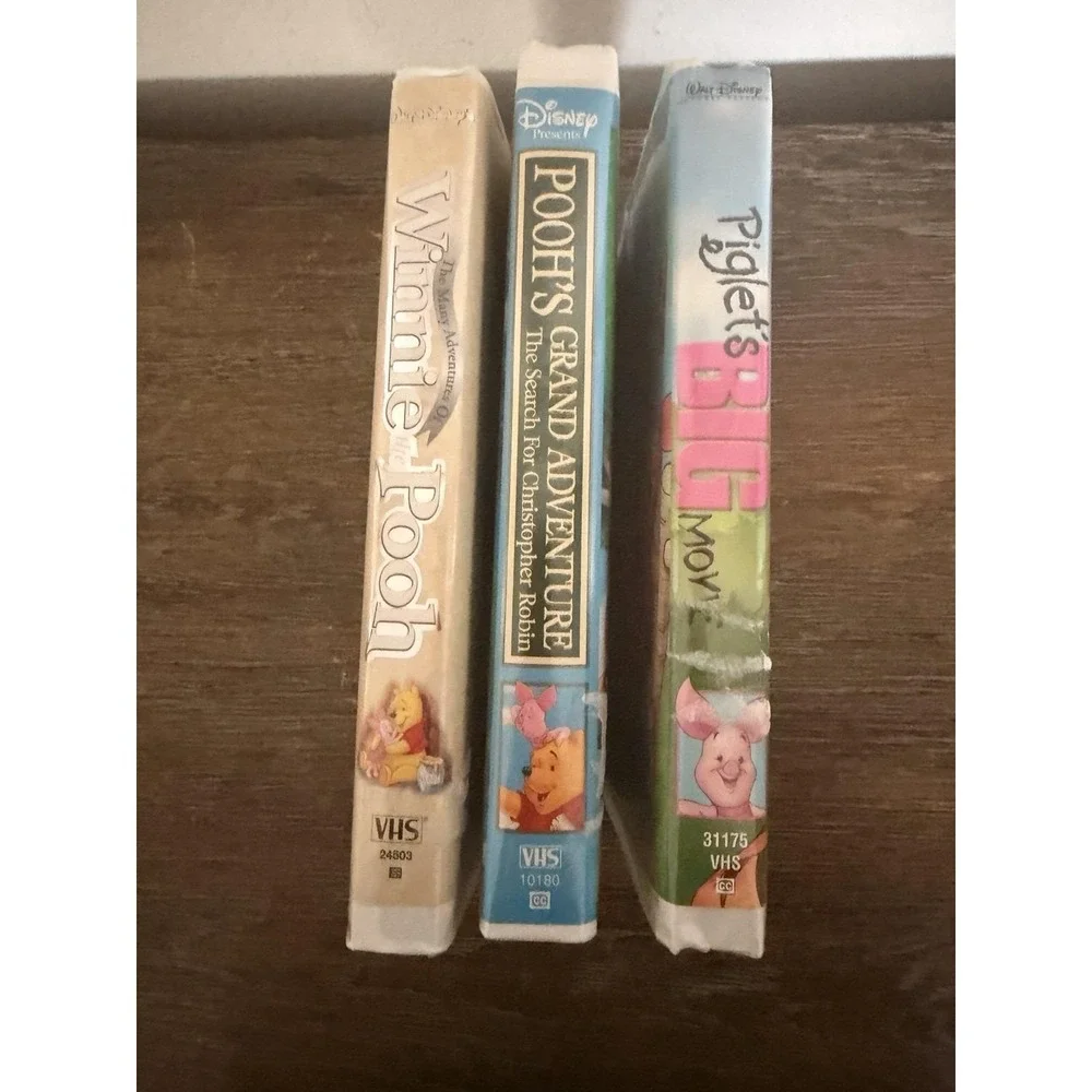 Lot 3 Disney VHS Movies Winnie the Pooh, Grand Adventure, Piglet's Big movie